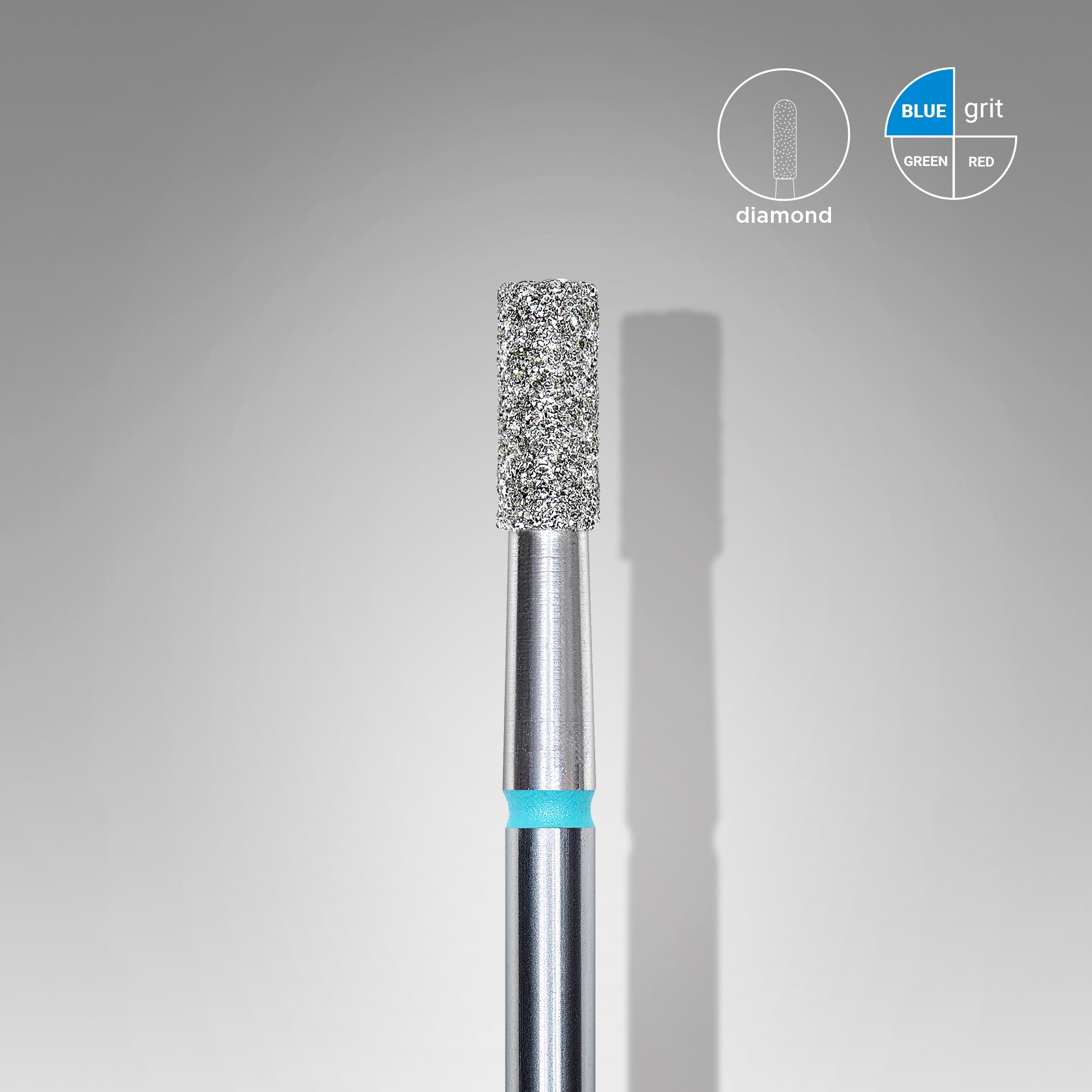 Diamond nail drill bit, "cylinder", blue, head diameter 2.5 mm/ working part 6 mm image 0